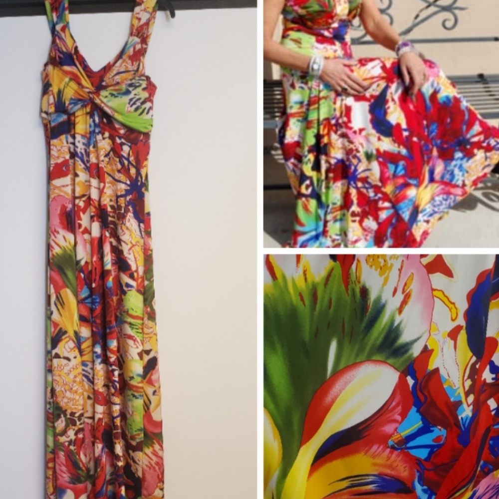 Mesmerized Tropical Summer Maxi Dress Size Large